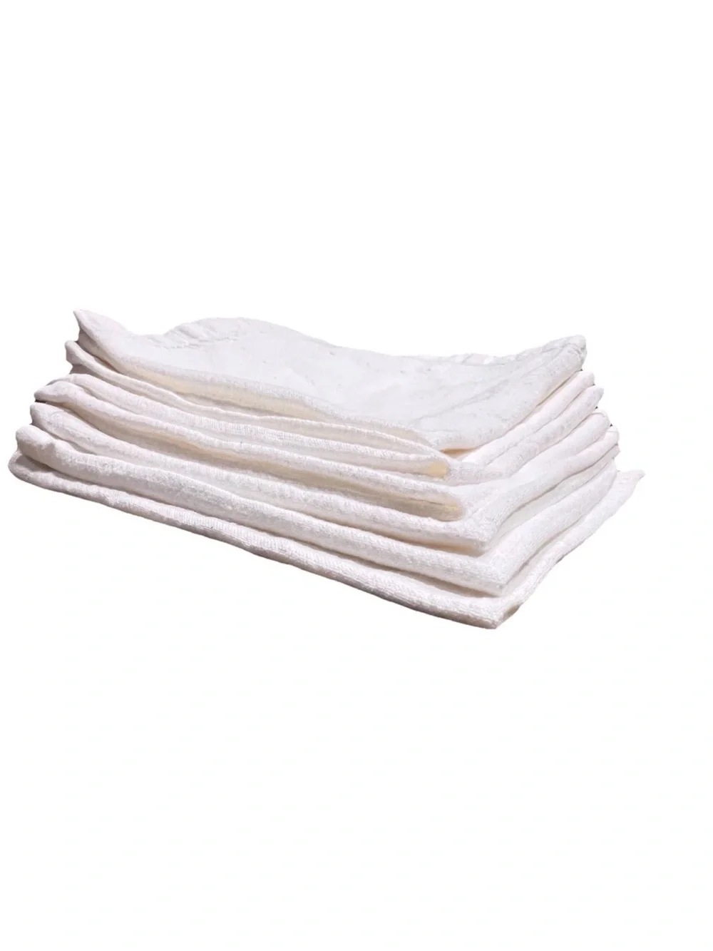 Pottery Barn Set of 6 Cotton Dinner Napkins 20x20 White Beige Farmhouse 1 Extra